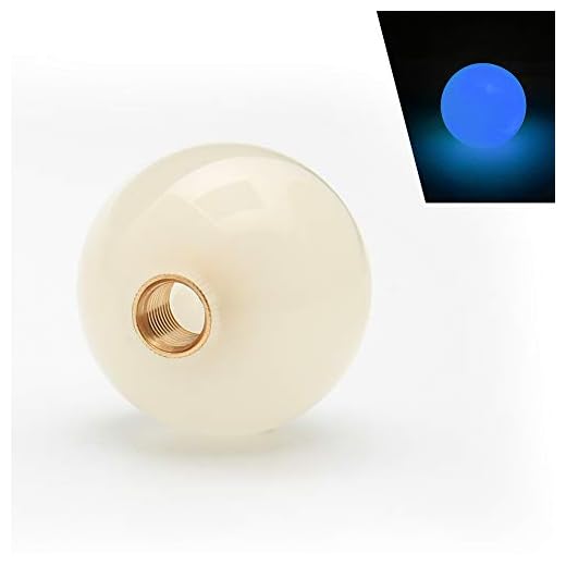 Top10 Racing Universal Car JDM White Round Cue Luminous Ball Shift Knob for Manual Automatic Vehicles 5 6 Speed Gear Shifter with adapters(Blue)
