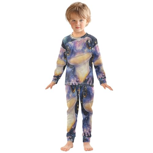 Pajama Sets Long Sleeve Cute Galaxy Axolotl Soft Comfy Sleepwear 2 Piece PJS 3-8T2