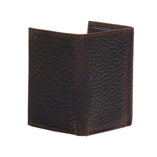 ARIAT® Men's Mexico Flag Logo Brown Leather Trifold Wallet3