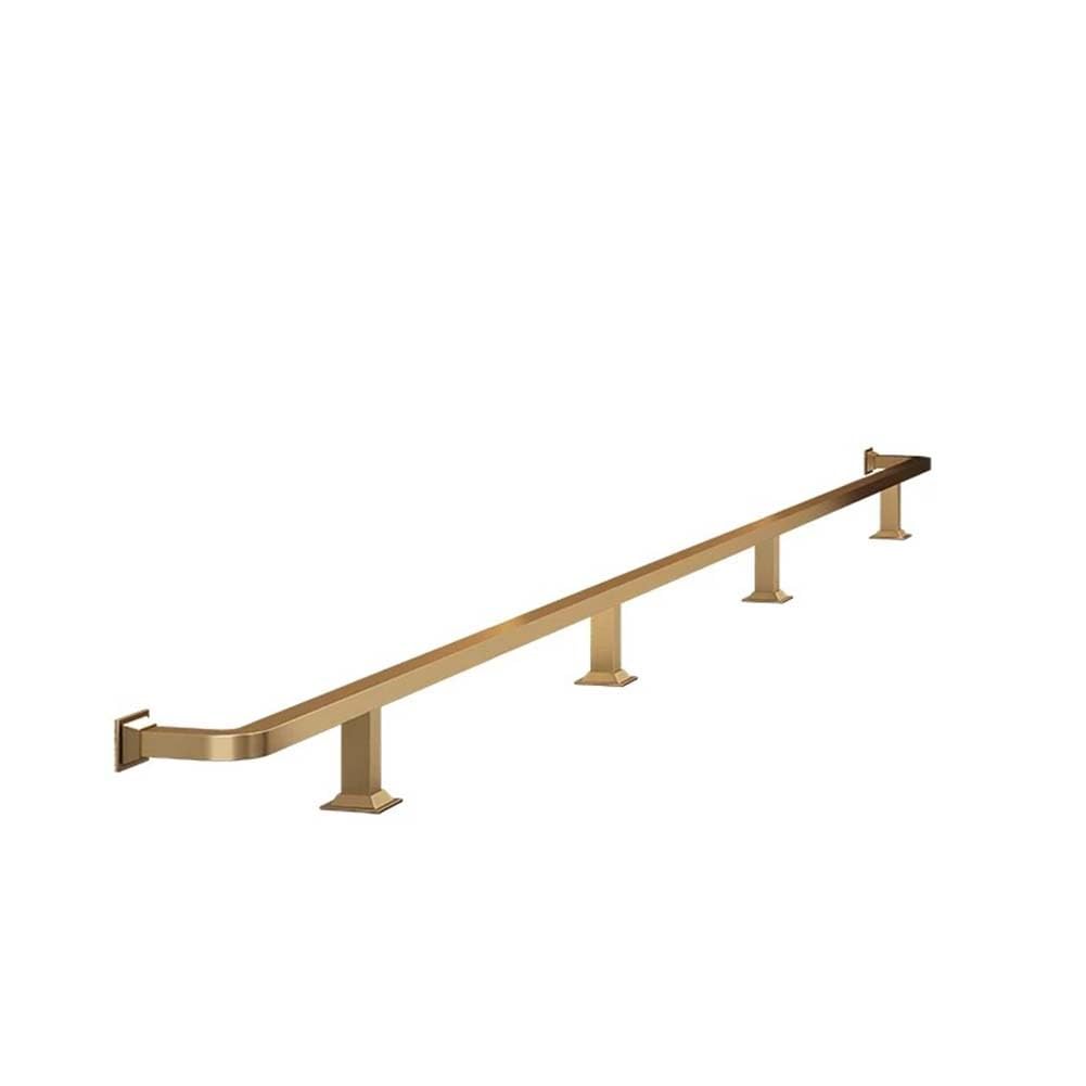 Bar Foot Rail Kit, Stainless Steelb Square Pipe Foot Rest Undercounter Foot Railing for Home Kitchen Restaurant Bar Counter(Champagne gold,8.2ft/2.5m)