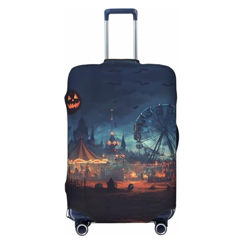Halloween Pumpkin Amusement Park Travel Luggage Covers - Elasticity Suitcase Covers Protector for Luggage 18-32 Inch