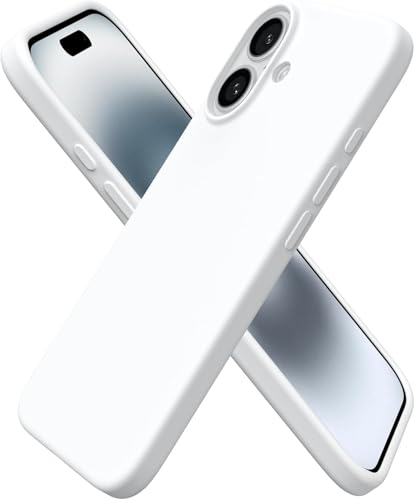 NAFS Compatible with iPhone 16 Plus Case, Premium Liquid Silicone Case, Full Body Protective Cover, Shockproof, Slim Phone Case, Anti-Scratch Soft Microfiber Lining, 6.7 inch (Black) (White)