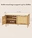 Akxomel Natural Rattan Shoe Storage Bench with Cushion, Entryway Shoe Cabinet Bench with 2 Doors, 15