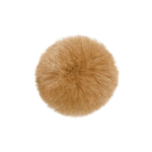 Cute Rabbit Tail Plush Brooch Lapel Pins for Women Men Fluffy Pom Poms Ball Bunny Tail Cosplay Easter Decor Costume Clothing Accessories Fashion Jewelry 80mm (Khaki)