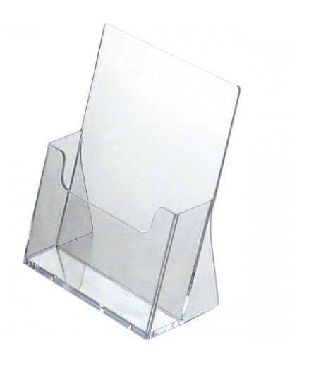 Marco Acrílico Portafolletos DL (1/3 A4) de Sobremesa – Expositor Transparente para Folletos Publicitarios, Trípticos y Cartas de Restaurante