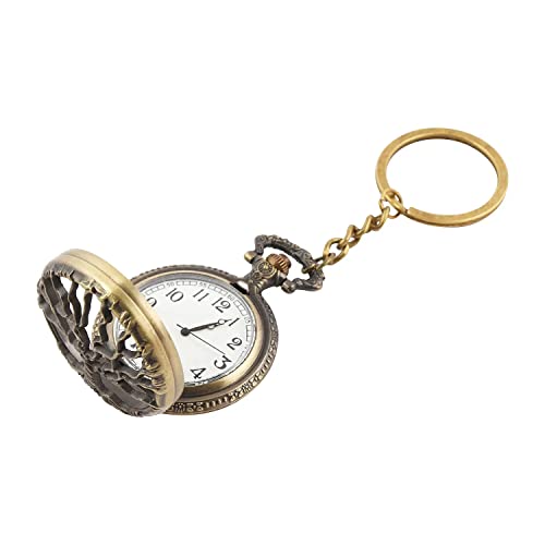 Image of AUGEN Premium Pocket Watch Metal Keychain Tree Retro Vintage for Gifting With Key Ring Anti-Rust (Pack Of 1)