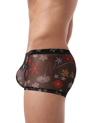iKingksy Men's See Through Boxer Briefs Sexy Low Rise Pouch Trunk Underwear3