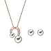 Produktbild Meigold Halskette Ohrring Set Geometrische Anhänger Halskette Perlenkette Diamant Hochzeit Zubehör 1 * Halskette Ohrringe