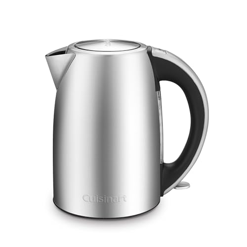 Cuisinart 1.7-Liter Electric Kettle, Cordless Electric Tea Kettle, 1500-Watts for Fast Heat-Up of Water, Stay Cool Nonslip Handle, Auto Shutoff, Removable Filter, JK-17P1, Stainless Steel