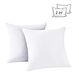 RUIKASI Kissenbezug 40x40 2er Set - Kopfkissenbezug 40 x 40 Weiß Doppelpack, Kissen Bezug 40x40cm mit Reißverschluss aus Mikrofaser, Weich und Bügelfrei