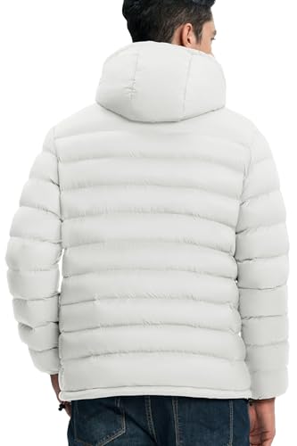 Image of Gopune Men's Lightweight Puffer Jacket Detachable Hooded Water Resistant Puffy Winter Down Jackets for Snow Ski Travel