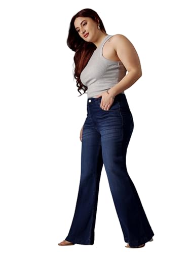 Image of Miss Chase A+ Women's High Rise Regular Stretchable Denim Bootcut Shaping Jeans