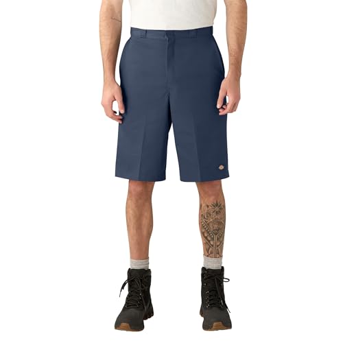 Dickies Men’s 13-Inch Loose Fit Work Shorts – Durable Outdoor Uniform Shorts with Multi-Pockets for Men on The Job, Navy, 34