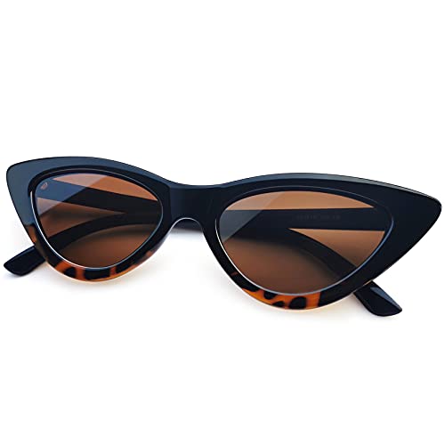 Joopin Damen Sonnenbrille Cateye Polarisierte UV-Schutz Mod Style Dreieck Katzenauge Sonnenbrille Vintage Brillen (Braun, Wie die Bilder) Cover