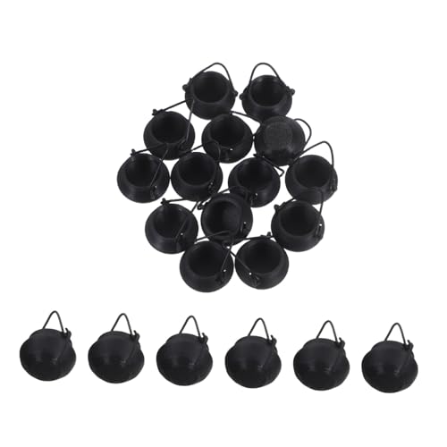 Mini calderos negros de plástico para dulces de Halloween y maquetas en casa