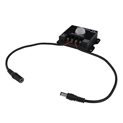 LED用 赤外線 人感センサー スイッチ 30A (12V〜24V) 5.5-2.1mm / オス・メスケーブル付き