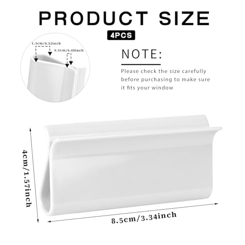 Hariendny 602569_1_5CB2BAH1 4 Pieces Shade Pulls For Roller Shades, Cordless Window Shade Handle Pulls, White Roller Shade Pulls, Blinds Shades Lifting Clamp Pull, Plastic Roller Hem Grip thumb #2