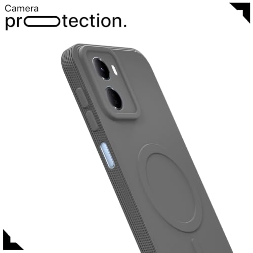 Image of Pikkme Back Cover for Redmi 15A 5G Soft Matte Silicone Mag-Safe Design (Mag-Safe Not Support) Camera Protection | Slim Fit Bumper Cover (Grey)