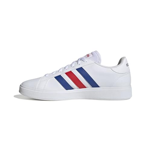 adidas Homme Grand Court Base 2.0 Shoes, Cloud White/Royal Blue/Vivid Red, 43 1/3 EU