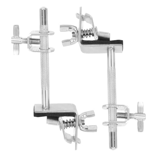 2 piezas de abrazadera metálica para campana de vaca para kit de batería, soporte para aro de bombo, clip estable para campana de vaca, accesorio para hardware de percusión