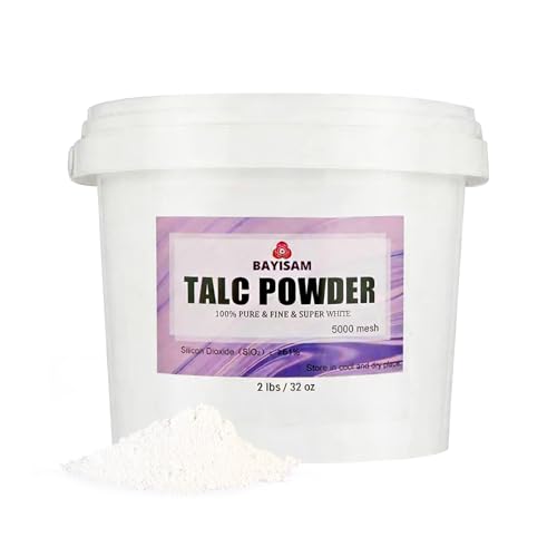 BAYISAM 2 LBS Super Purity High Silicon Content Talcum Powder 5000 Mesh Microfine Multi-Purpose Talc Powder for Chalk Painting DIY Cosmetics Tire Lubrication Fitness