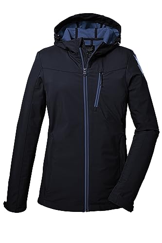killtec Damen Softshelljacke/Outdoorjacke mit Kapuze KOS 89 WMN SFTSHLL JCKT, dunkelnavy, 42, 39138-000