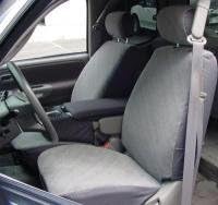 Durafit Seat Covers, Made to fit 2000-2004 Tundra Front 40/60 Split Seats with Fold Down Console. Brown Twill with Tan Velour Inserts