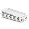 Sweese 701.101 White Rectangular Platters, Porcelain Serving Plates for Parties - 11.7 Inch, Set of 4 Sweese 701.101 White Rectangular Platters, Porcelain Serving Plates for Parties - 11.7 Inch, Set of 4