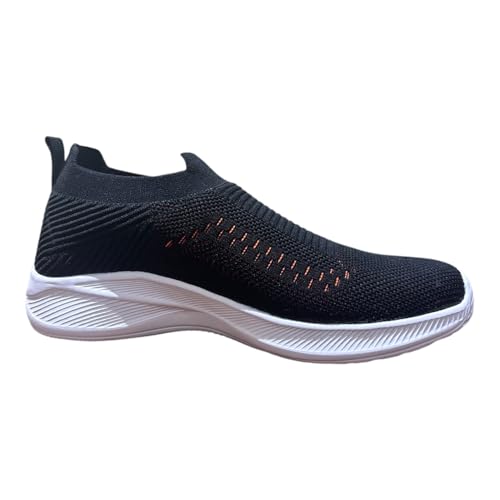 Image of Men's Slip-On Walking Shoes with Breathable Knit Mesh Upper | Lightweight Cushioned Sole Casual Sneakers | Sock-Style Flexible Comfort Shoes for Walking, Travel & Light Sports
