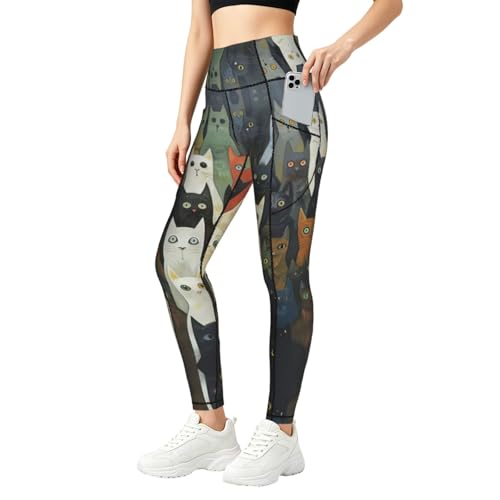 Leggings de fitness à motif chat pour vos séances de course à pied