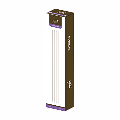 Image of Jyoti Knitting Pin - Aluminium (2 Pairs of Double Point Pins of 9 Inches / 23cm of Size 11), Crafting Weaving Pins, Round Blunt Yarn Needles, Used for Sweaters, Scarves, and Woolen Fabrics - Pack of 2