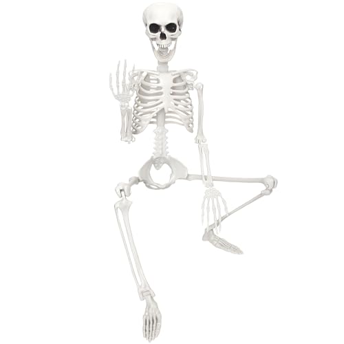 SHOCOSTO Skeleton Halloween Decor,3Ft Life Size Skeleton Full Body Plastic Human Bones for Halloween...