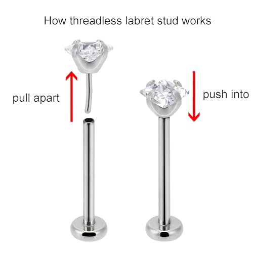 image for NewkeepsR 2PCS-0.8mm(20g) Titanium Press Fit Threadless Push Pop in La