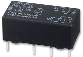 OMRON G6A-274P-ST-US-DC12 2 Form C, 8 PINS, Coil 12VDC, Contacts 2A, DPDT, Non Latching, Relay, Signal, Solder PIN, Through Hole