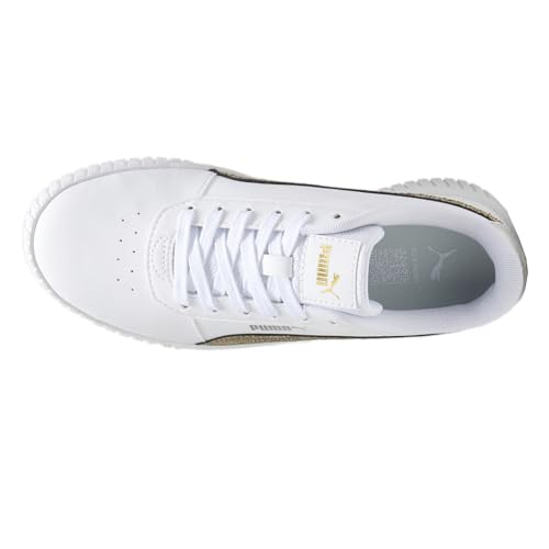 PUMA Womens Carina 2.0 Metallic Shine Lace Up Sneakers Shoes Casual - White4