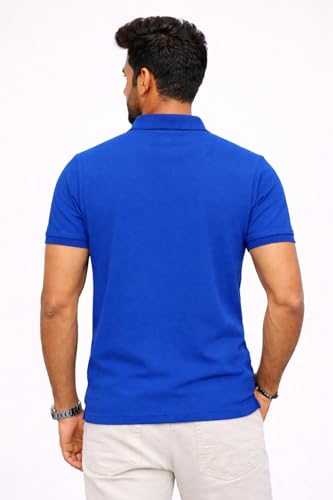 Image of Premium Pique Cotton Pocket Polo T-Shirt for Men | 210-220 GSM | Regular Fit | 2-Button Placket | Soft Breathable Fabric | XS-3XL