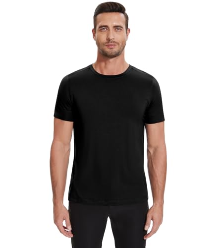 WiWi Men's Pajama Sleep Shirt Super Soft Short Sleeve Top Viscose from Bamboo Crew Neck Comfy Solid T-Shirt S-2XL4