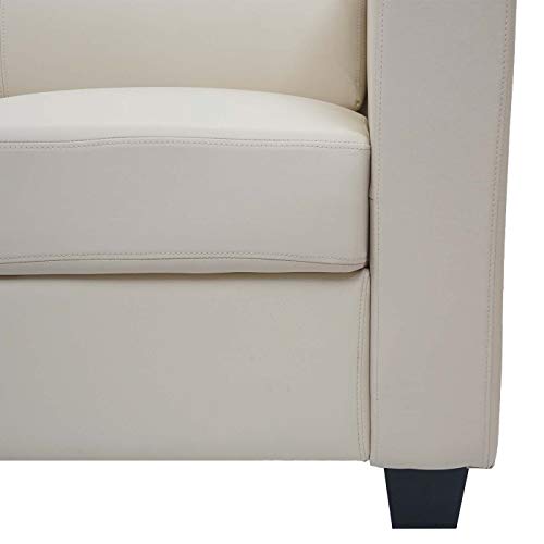 Mendler 3er Sofa Couch Loungesofa Lille - Kunstleder, Creme – Bild 8