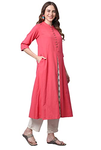 Pistaa's Women Cotton Printed Cut Regular Kurta - Image 4