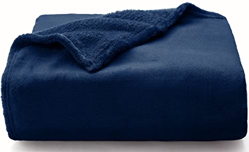 WAVVE Kuscheldecke Flauschige Decke Blau 150x200 cm - XL Fleecedecke Weich und Warm Als Sofadecke, Wohndecke oder Tagesdecke, Decken für Couch