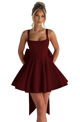 Short Homeoming Dresses for Teens 2025 Corset Formal HOCO Dress with Bow Cocktail Prom Gown