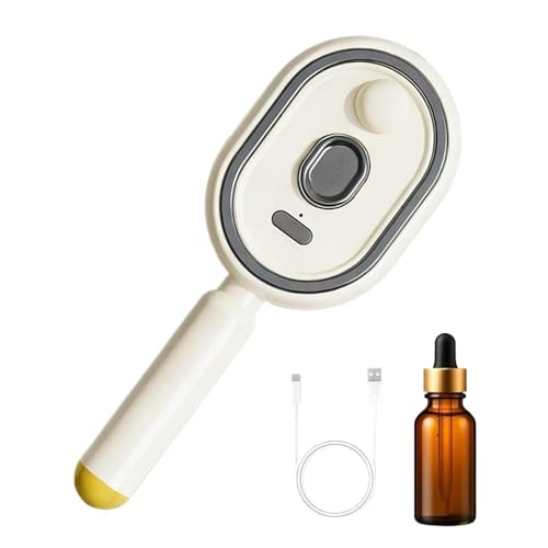 Peine alisador de vapor eléctrico: cepillo alisador calentado inalámbrico con cámara de líquido y vaso de llenado, dispositivo de peinado antienredos para un acabado brillante del cabello liso o rizad