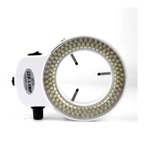 Adjustable 56LED/144 LED Microscope Ring Light Illuminator Lamp for Industry Stereo Trinocular Microscope Video Magnifier(144 LED White)