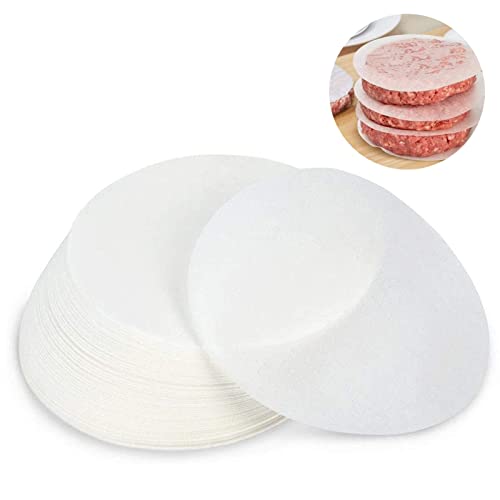 500 hojas de papel de vapor redondas, papel antiadherente, papel de pergamino antiadherente, para hamburguesas, hamburguesas, albóndigas, estufas, barbacoa Cover
