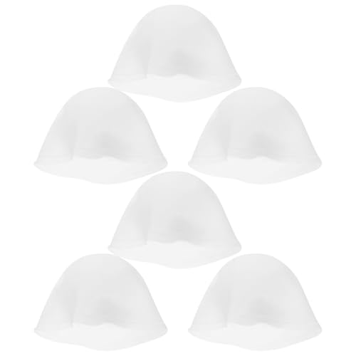 Bonnet pour mèches de cheveux à la maison pack de 6 bonnets de coloration blancs en silicone