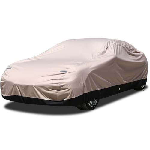 Image of Car Cover Waterproof All Weather for Coupe Sports Sedan, Outdoor Oxford Heavy Duty Car Cover with Lock, Rain Snow Sun Protection Full Exterior Car Covers Universal Fit for Coupe (173 inch-182 inch)