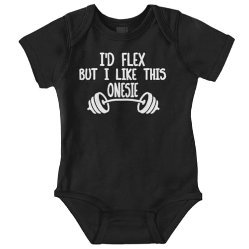 Brisco Brands I'd Flex But I Like This One Piece Baby Bodysuit Jumper Boys