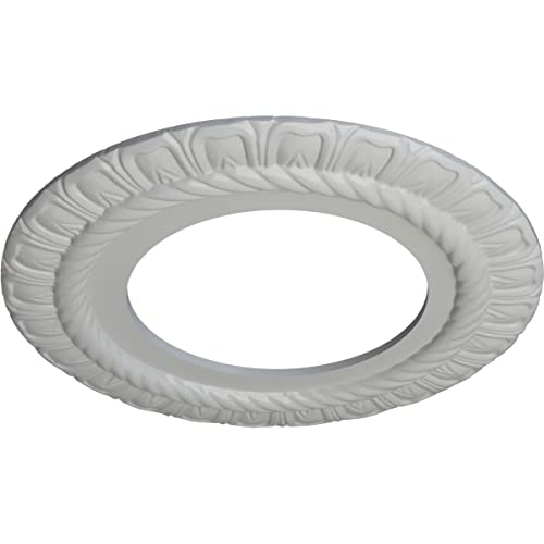 Image of Ekena Millwork CM10CLFRF 10-5 /8 inch x 5-3 /4 inch x 1 /2 inch Claremont Ceiling Medallion, Frost