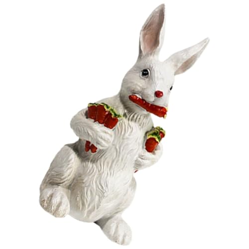 Sculpture de table peinte la main en forme de lapin blanc pour intérieur chic