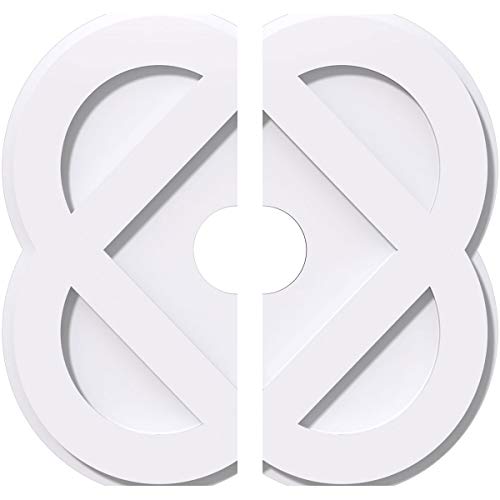 Ekena Millwork CMP38CE2-07000 Charlotte Architectural Grade PVC Contemporary, Two Piece Urethane Ceiling Medallions 38"OD x 7"ID x 15 1/4"C x 1"P